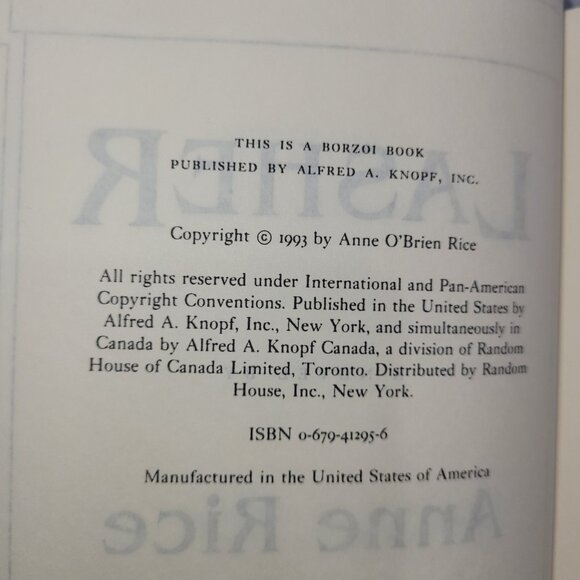 Anne Rice Vampire Chronicles Taltos Tales Body Thief Lasher 3 Hardcover Book Lot - Picture 4 of 9